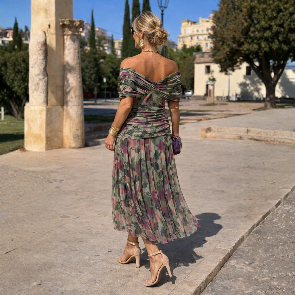 Eva™ | Off‑Shoulder Elegance Maxi Dress