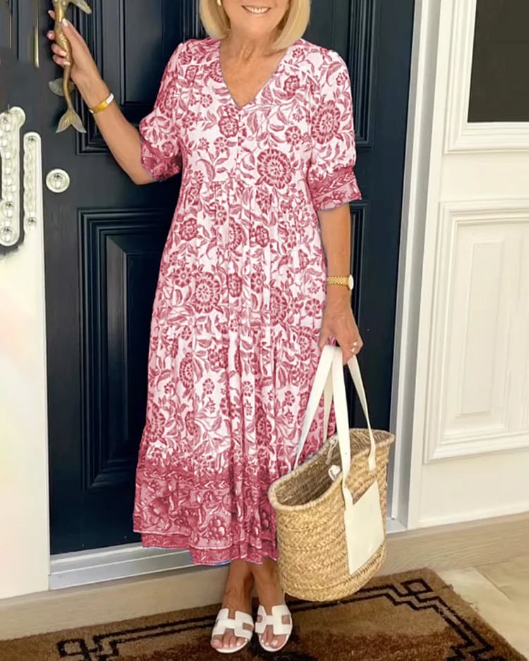 Marvella™ Damen V‑Ausschnitt Boho‑Kleid  Neuer Trendstil & Sommerlook