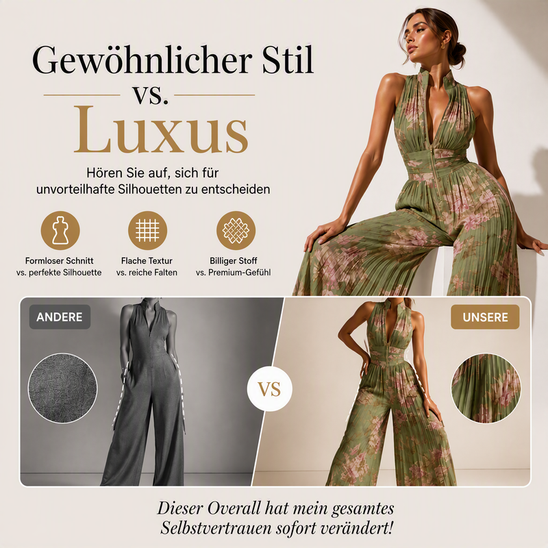 LunaFlow™ Weitbeiniger Plissee‑Einteiler