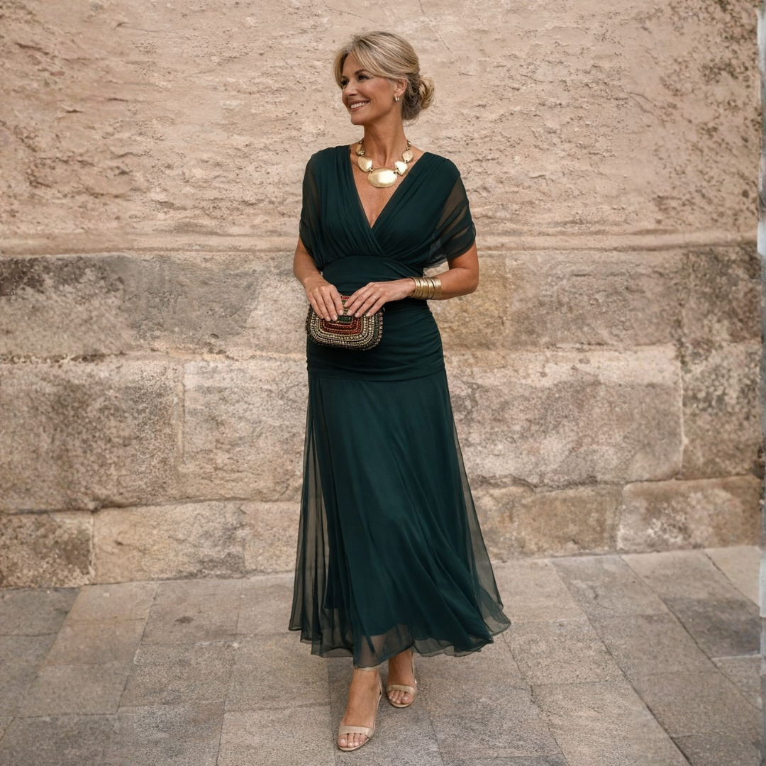 Eva™ | Off‑Shoulder Elegance Maxi Dress