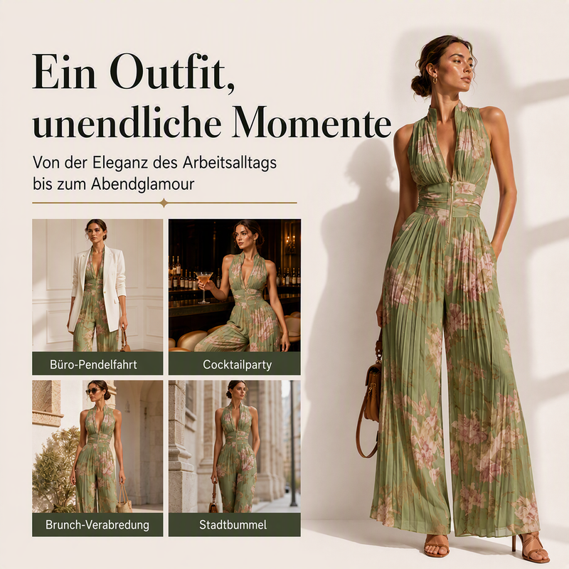 LunaFlow™ Weitbeiniger Plissee‑Einteiler