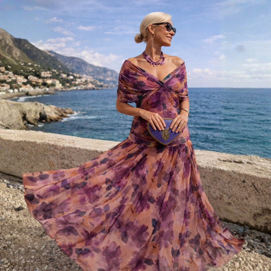 Eva™ | Off‑Shoulder Elegance Maxi Dress