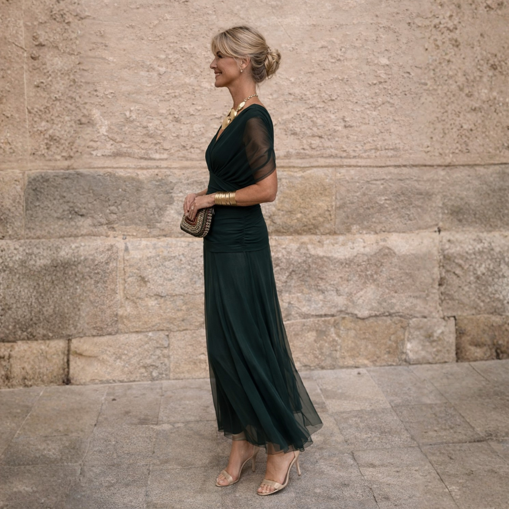 Eva™ | Off‑Shoulder Elegance Maxi Dress