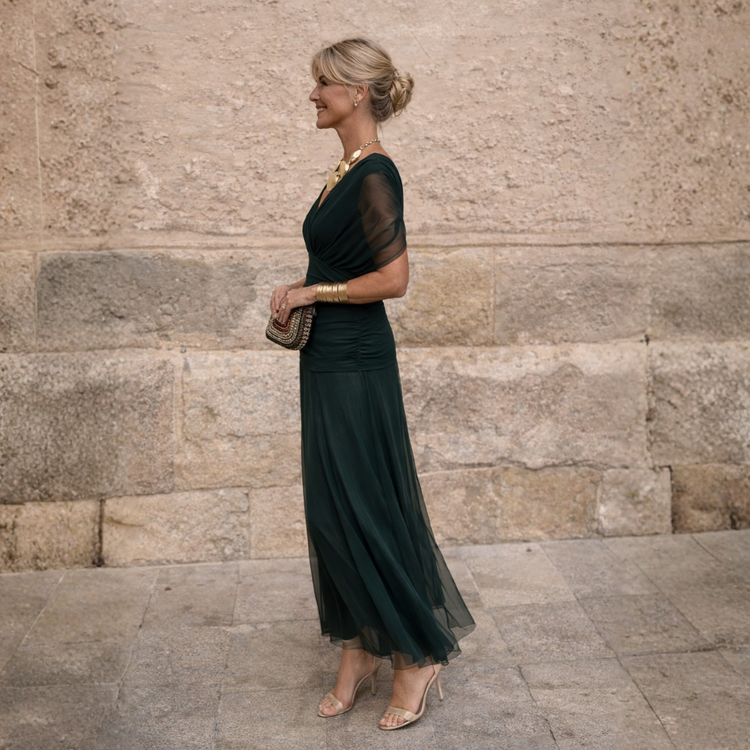 Eva™ | Off‑Shoulder Elegance Maxi Dress