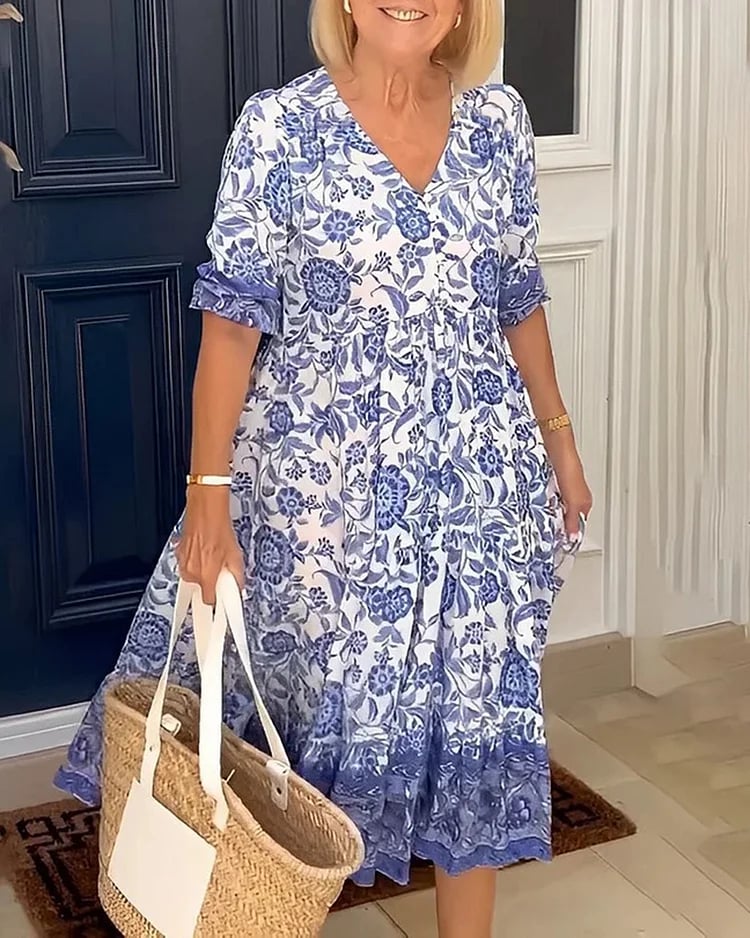 Marvella™ Damen V‑Ausschnitt Boho‑Kleid  Neuer Trendstil & Sommerlook