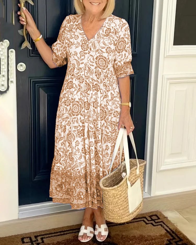 Marvella™ Damen V‑Ausschnitt Boho‑Kleid  Neuer Trendstil & Sommerlook
