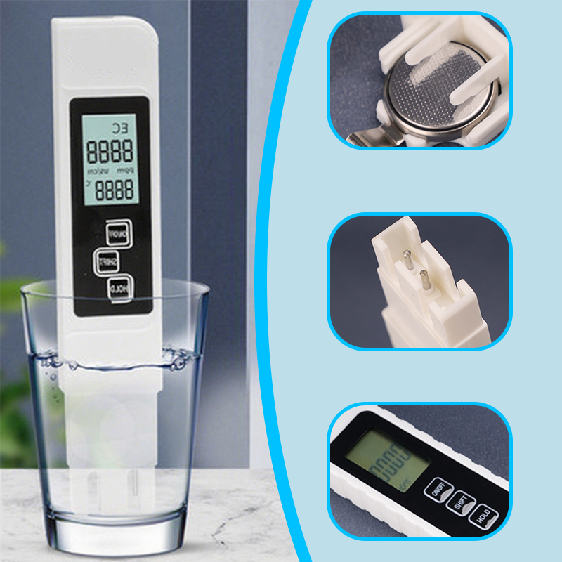 Ultra‑Genau & Schnell – Digitaler 3‑in‑1 TDS Wasserprüfer
