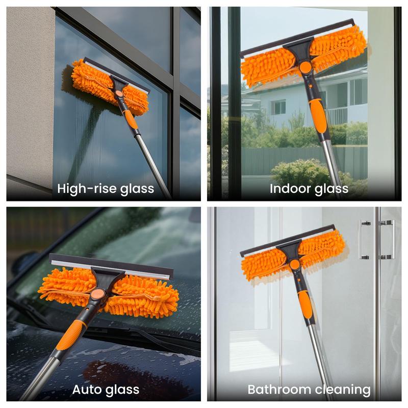 2‑in‑1 Fensterabzieher mit Verlängerungsstange