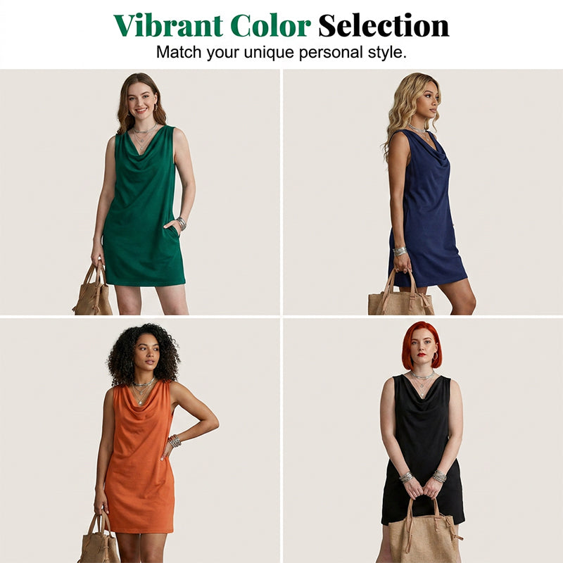 Marena™ | Soft‑Drape Cowl Maxi Dress
