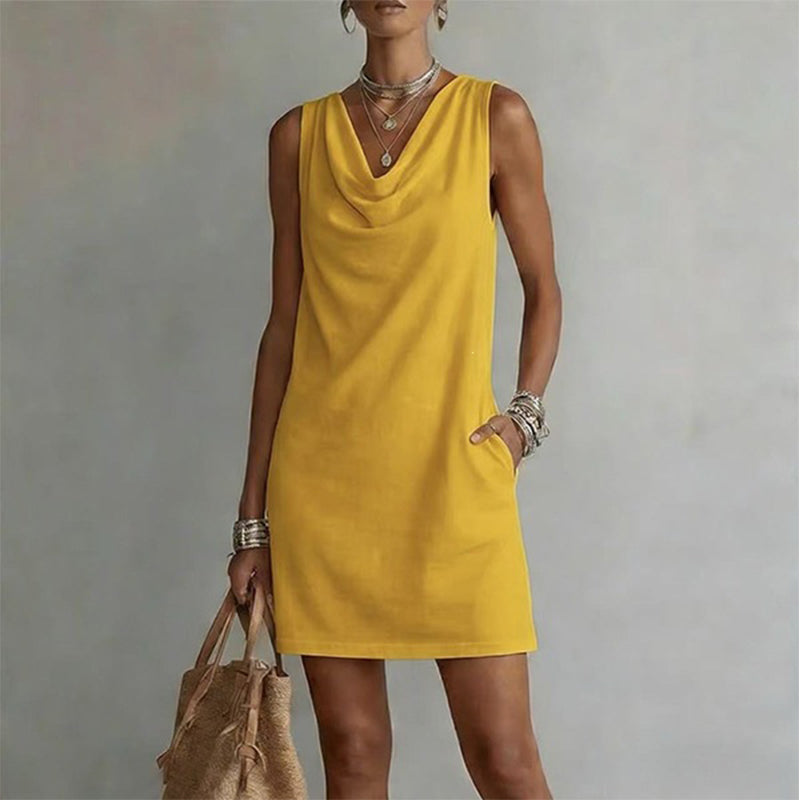 Marena™ | Soft‑Drape Cowl Maxi Dress