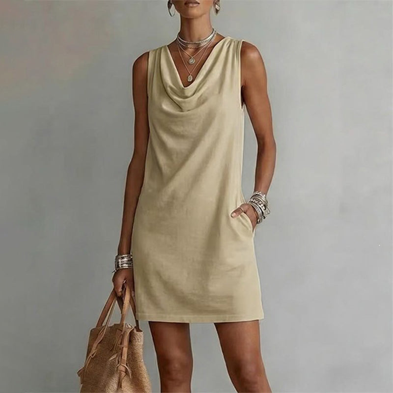 Marena™ | Soft‑Drape Cowl Maxi Dress