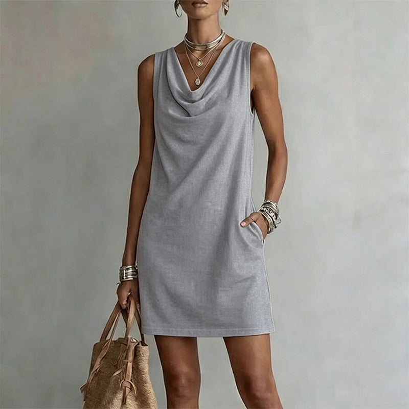 Marena™ | Soft‑Drape Cowl Maxi Dress