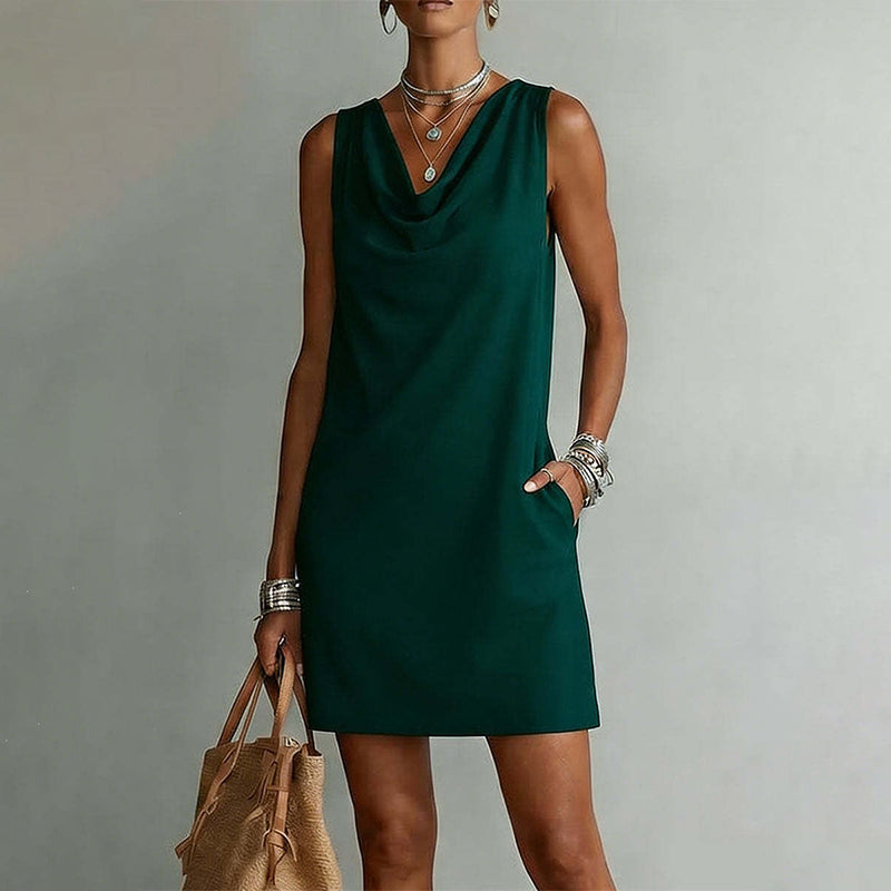 Marena™ | Soft‑Drape Cowl Maxi Dress