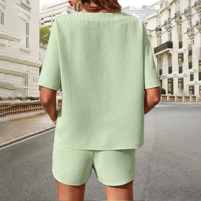 Casual Waffle Set™ – Sommerlook mit Top & Shorts