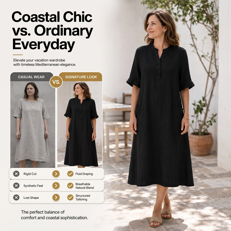 Casual Knopfkleid™ – Leicht, luftig & super feminin