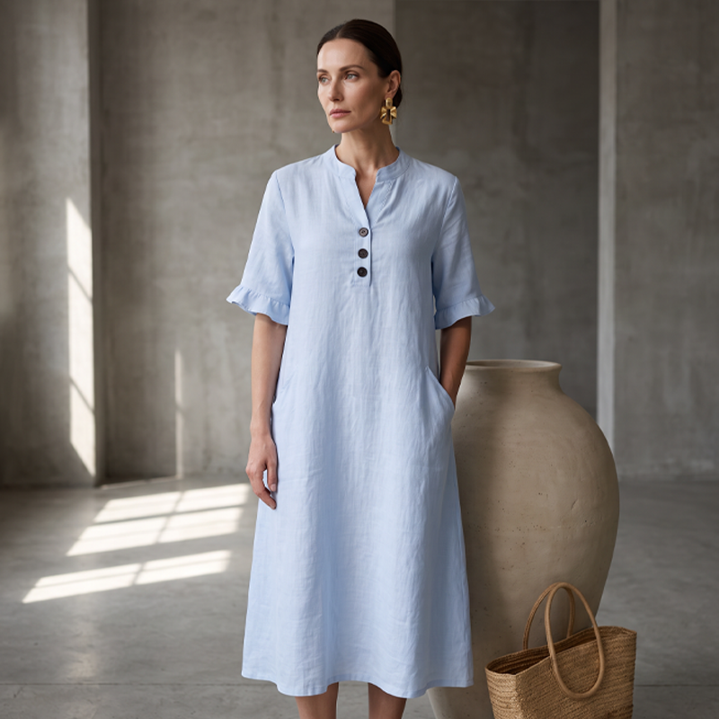 Casual Knopfkleid™ – Leicht, luftig & super feminin