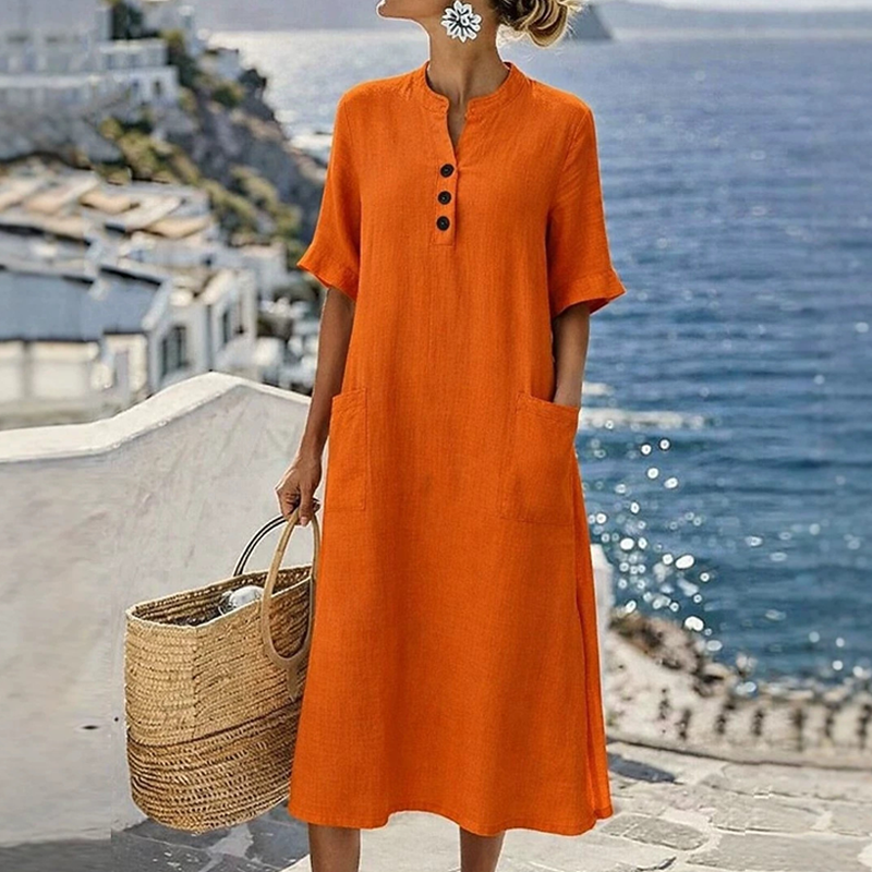 Casual Knopfkleid™ – Leicht, luftig & super feminin