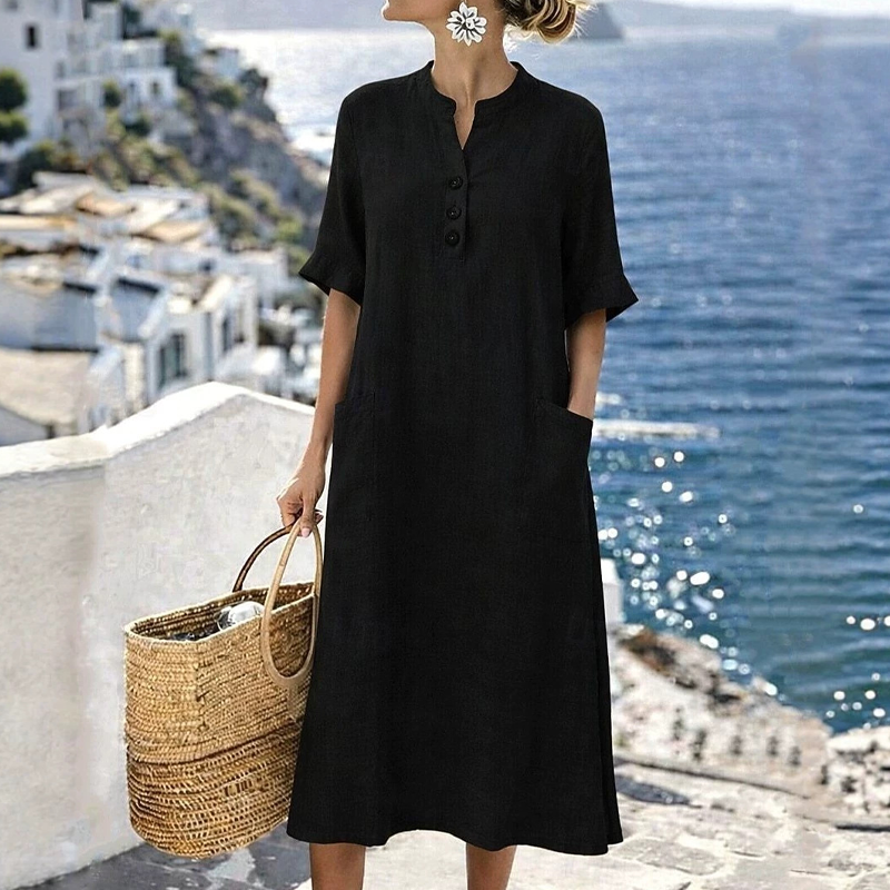 Casual Knopfkleid™ – Leicht, luftig & super feminin