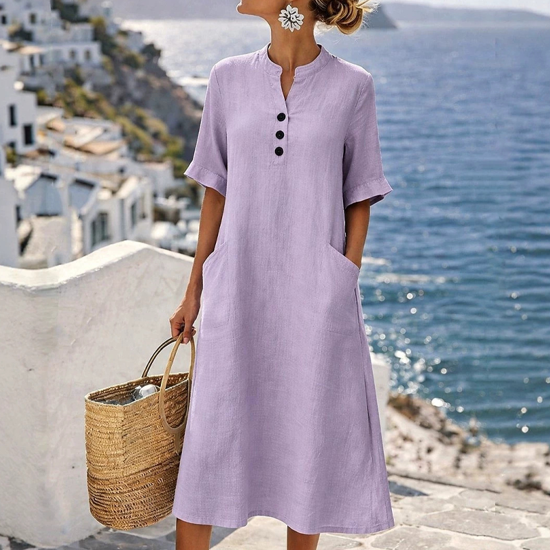 Casual Knopfkleid™ – Leicht, luftig & super feminin