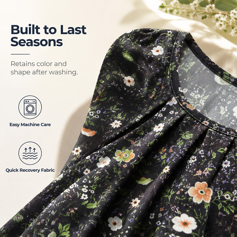 Floral Round‑Neck Top™ – Sommerlich, leicht & super feminin