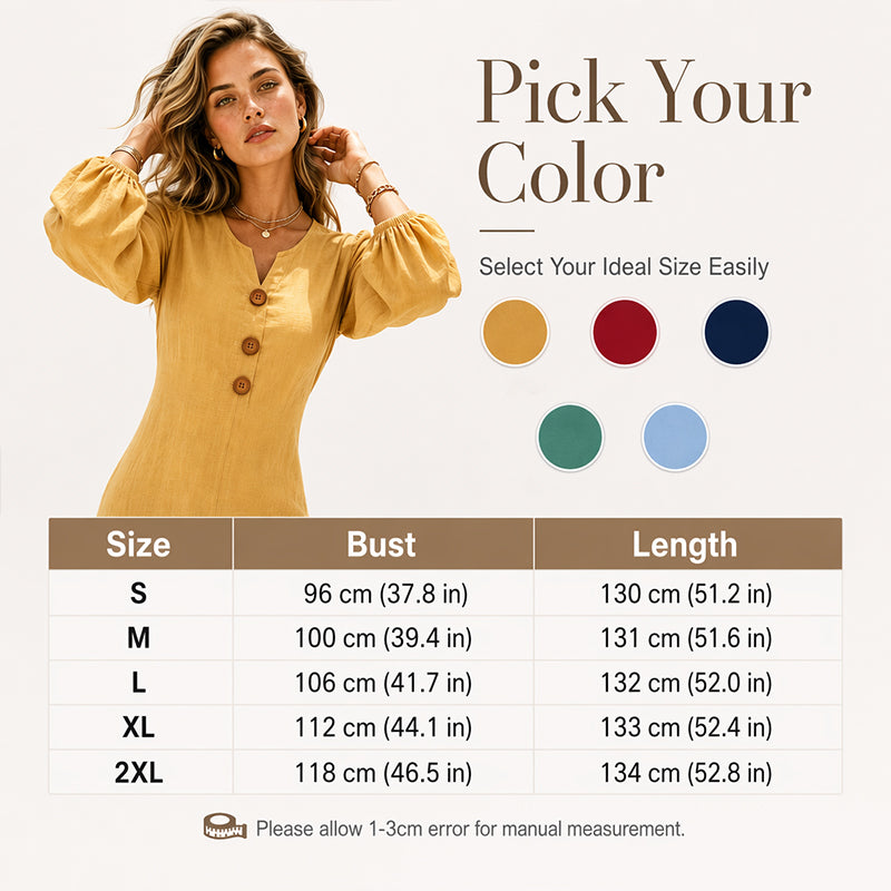 Puffärmel Maxi Dress™ – Femininer Look mit leichter Silhouette
