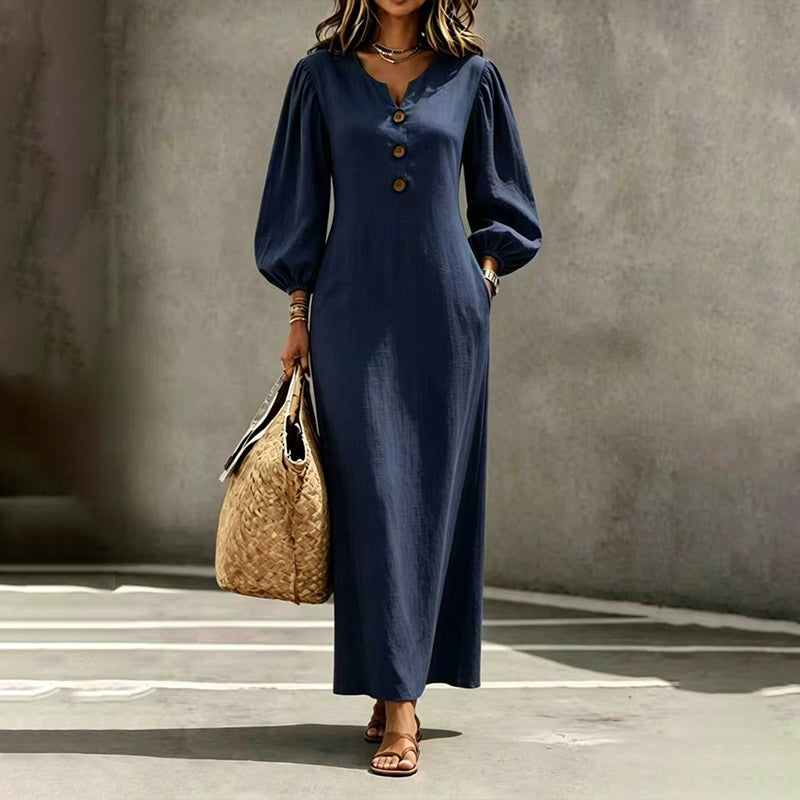 Puffärmel Maxi Dress™ – Femininer Look mit leichter Silhouette