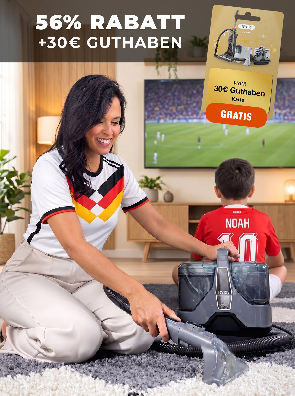 RYER Plus™ Tiefenreiniger – 15.000 PA Power für Matratzen, Sofa & Auto
